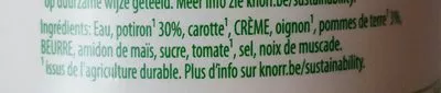 Lista de ingredientes del producto Potiron Knorr 