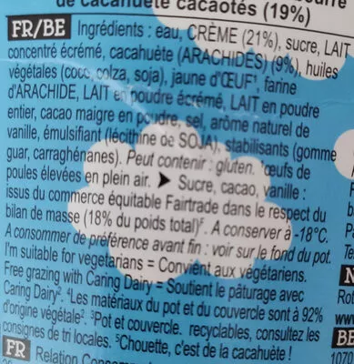 Lista de ingredientes del producto Ben & Jerry's Glace Pot Peanut Butter Unilever, Ben & Jerry's 465 ml (425 g)
