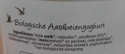 List of product ingredients Biologische aardbeienyoghurt Weerribben Zuivel 1L