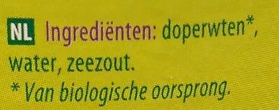List of product ingredients Doperwten Ekoplaza 