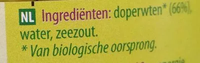 Lista de ingredientes del producto Doperwten Ekoplaza 230 g
