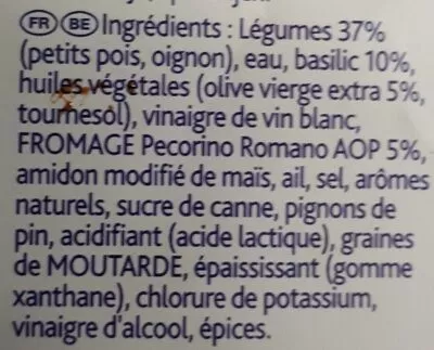 Liste des ingrédients du produit Pecorino & basilic Hellmann's 570 ml