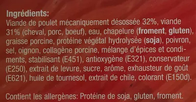 Liste des ingrédients du produit Mini Mexicano De Vries 1,470 kg