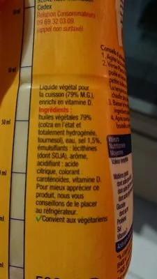 List of product ingredients Cuisine facile Planta fin, Unilever 0,5L