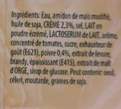 List of product ingredients Knorr Peper Room Saus Sauce au poivre à la crème  300ML Knorr 300 ml