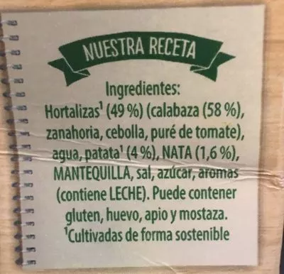 Liste des ingrédients du produit Crema De Calabaza Con Un Suave Toque De Nata 1L knorr 