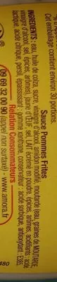 Liste des ingrédients du produit Sauce Pommes Frites Amora 448 g