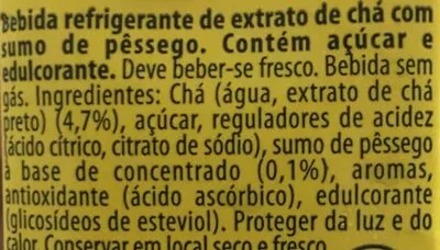 List of product ingredients Jus de peche Lipton 