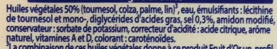 Liste des ingrédients du produit Oméga 3 Léger & Sans Lactose Fruit d'Or 510 g