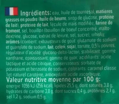 List of product ingredients Sauce au poivre Verstegen 