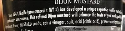 Lista de ingredientes del producto Maille Dijon Mustard 540G  