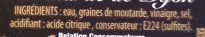List of product ingredients Moutarde de Dijon "les petites verrines" Maille 165 g