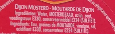 Liste des ingrédients du produit Moutarde de Dijon Amora 195 g