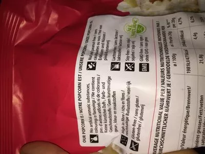 Liste des ingrédients du produit Popcorn original sucré jimmy's 90gr