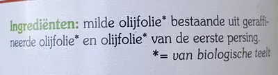 Liste des ingrédients du produit Olijfolie Mild De Nieuwe Band 500 ml