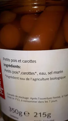 Liste des ingrédients du produit Carote e Piselli Al Naturale machandel 215 g