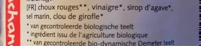 List of product ingredients Bio choux rouge Machandel 