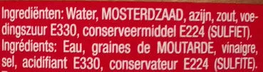 List of product ingredients Moutarde de Dijon Amora, Unilever 440 g