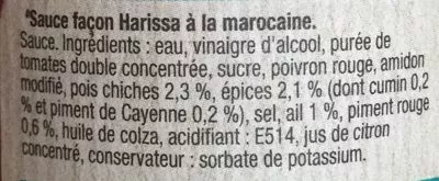 List of product ingredients Moroccan Harissa Sauce AMORA 