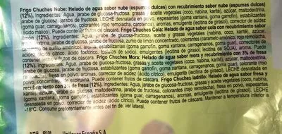 List of product ingredients Chuches Frigo 