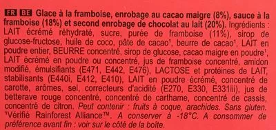 List of product ingredients Magnum Mini Batonnet Glace Double Framboise x6 360ml Magnum 300 g