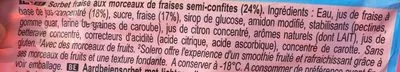 Liste des ingrédients du produit Solero Batonnet Glace Fraise 55ml Miko 52 g