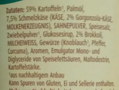 List of product ingredients Kartoffelsnack Käse Brokkoli Pfanni 50g