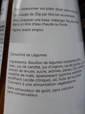 List of product ingredients Concentré De Légumes Knorr 