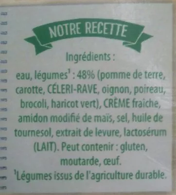List of product ingredients Knorr Les Classiques Soupe Liquide Mouliné de Légumes Variés 2x1l Knorr 2000 ml