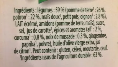 Lista de ingredientes del producto Knorr Soupe Potiron Noix de Muscade 64g 2 Portions Knorr 64 g