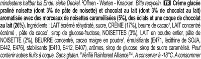 List of product ingredients Praliné Chocolate & Hazelnut Magnum 297 g