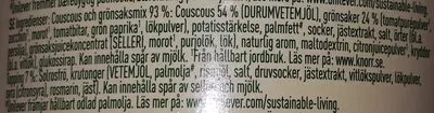 Liste des ingrédients du produit  Knorr 0.073 kg