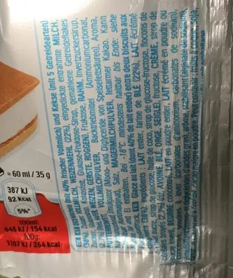 List of product ingredients Ice cream sandwich  