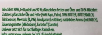 Liste des ingrédients du produit Rama au beurre Rama 225 g