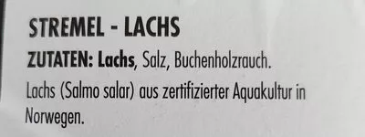 Liste des ingrédients du produit Stremel-Lachs Guba-Trade GmbH 150g