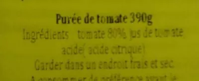 List of product ingredients Purée de tomates Heinz 