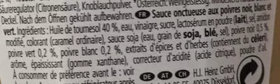 List of product ingredients Drei Pfeffer Sauce Heinz 220 g (220 ml)