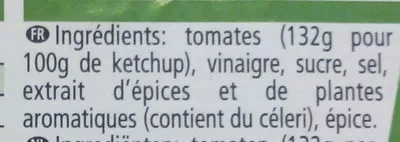 Liste des ingrédients du produit Tomato Ketchup Heinz 700 g