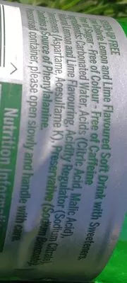 Lista de ingredientes del producto 7up, free, flavoured soft drink with sweeteners, lemon and lime  