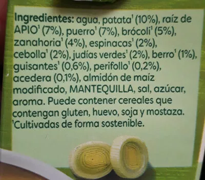List of product ingredients Crema selección de verduras envase 500 ml Knorr 