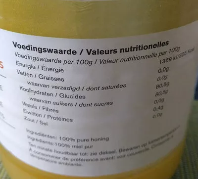 Lista de ingredientes del producto Miel de fleurs Holland &barrett 900 g