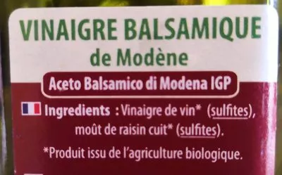 List of product ingredients Vinaigre balsamique de Modène la Bio Idea 50 cl