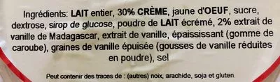 List of product ingredients Crème glacée à la vanille de Madagascar Les 3 Givrées, Glace de la Ferme 