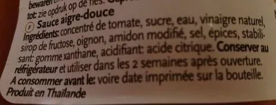 List of product ingredients Sauce aigre-douce  