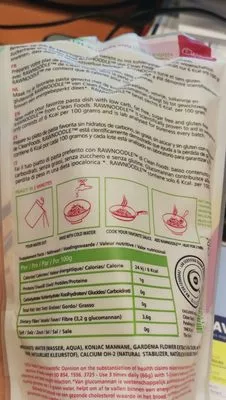 Lista de ingredientes del producto Rad Noodles Clean Foods 