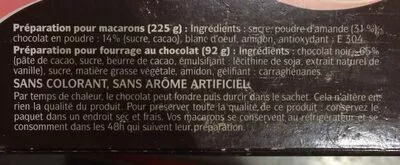 List of product ingredients 317G Macaron Au Chocolat Alsa Alsa 