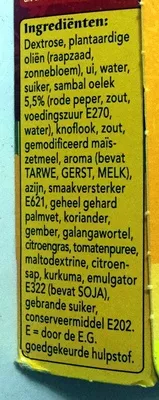 List of product ingredients Boemboe voor Rendang vlees Conimex, Unilever 95 g