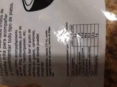 Lista de ingredientes del producto Cebolla frita Ikea Ikea 500 g