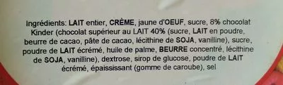 List of product ingredients Glace avec Kinders Glace de la Ferme 500 ml