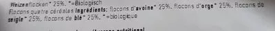 List of product ingredients Flocons d'avoine quatre céréales  